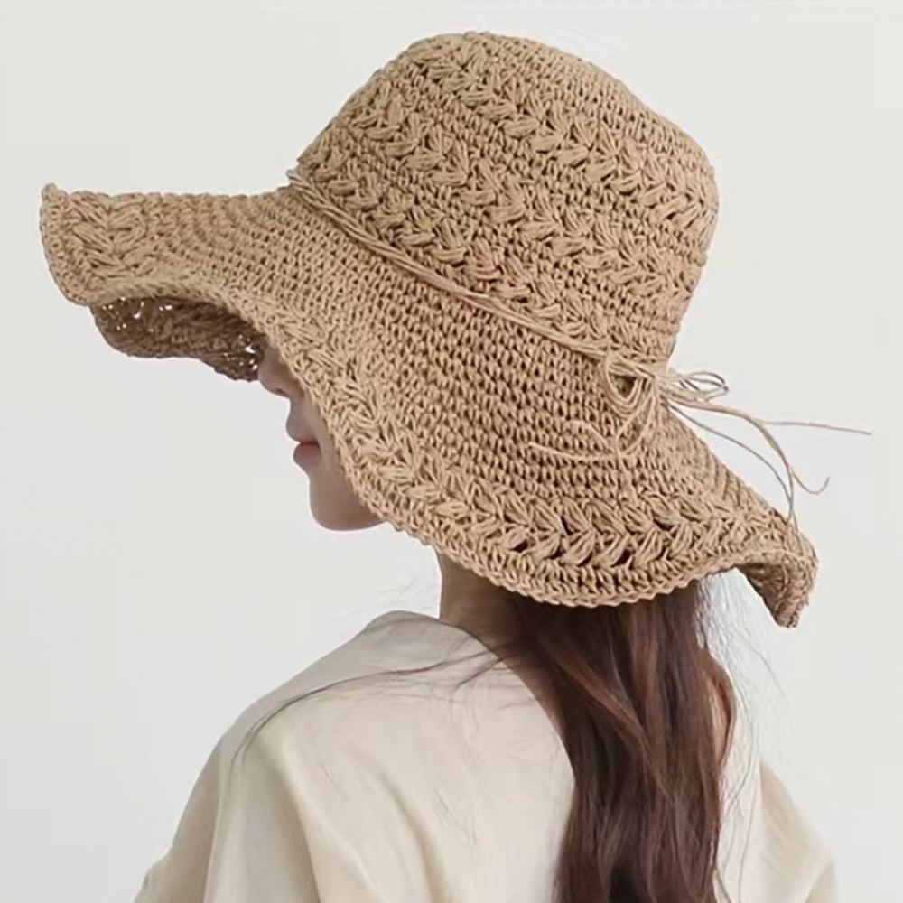 Elegant oversized wide Brim sun hat foldable